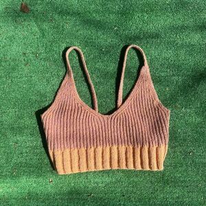 Free-people Women's Orange and Pink Crop-top